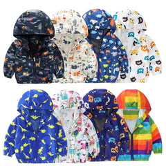 Cartoon Animal Hooded Baby Coat Boys and Girls Long Sleeve Jacket Fashion