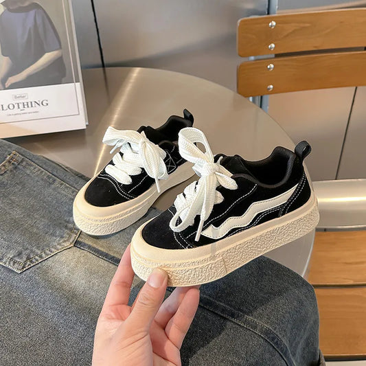 Boys Girls Canvas Shoes Baby Big Children Biscuit Bottom Breathable