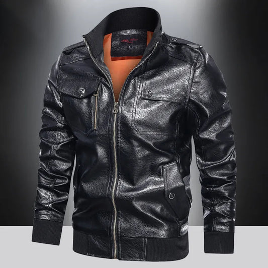 Leather jacket men's spring and autumn waterproof motorcycle cycling suit