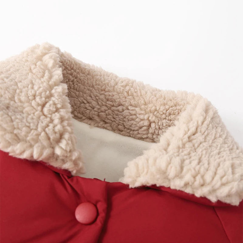 Winter Girls Boys Warm Cotton Coats Fleece Thick Children's Outerwear Baby Jacket