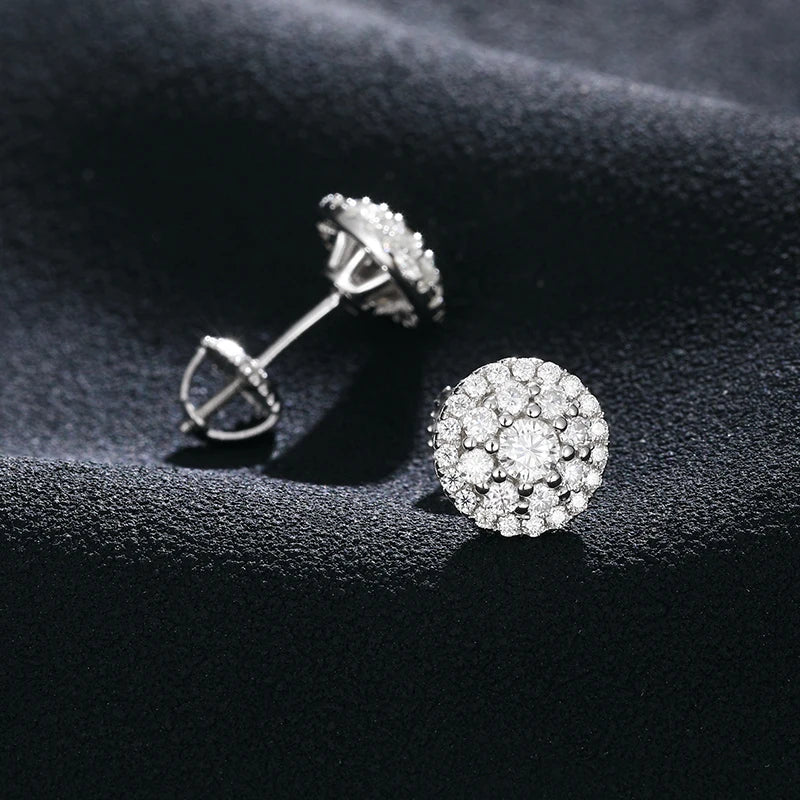 D Color Moissanite Stud Earrings For Women Top Quality 100% 925 Sterling Silver Sparkling Wedding Jewelry Shining Ear Accessory