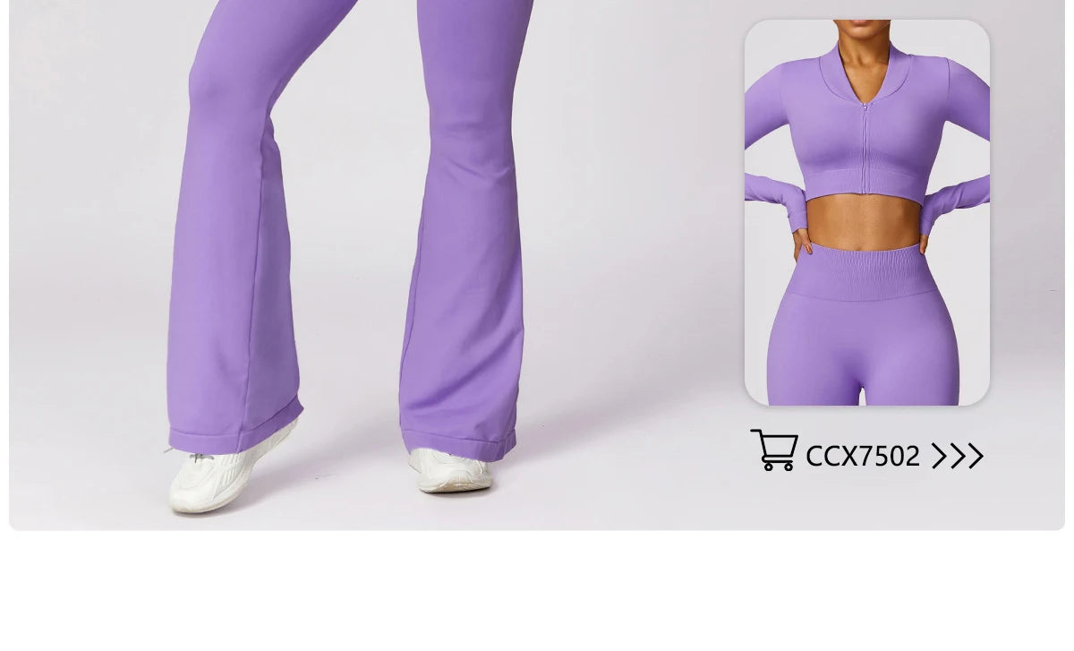 Seamless Flared Leggings Scrunch Sports Leggings Women Gym Yoga Flared Pants