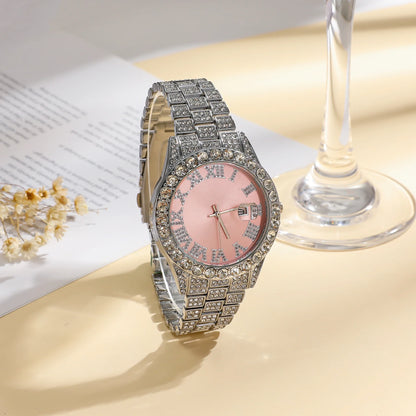 New foreign trade explosive diamond-studded Roman fashion with calendar women's watch women's watch women's models
