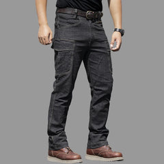 Tactical Jeans Men Commuter SWAT Combat Denim Pants Male Multi-pocket