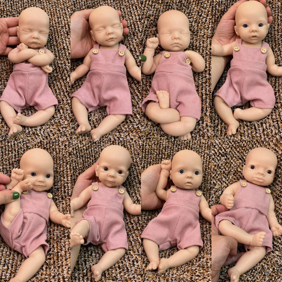 25CM Unpainted Silicone Girls Whole Body Soft Solid Silicone 8 Styles Newborn Baby Dolls Toys For Gifts Reborn Corpo De Silicone