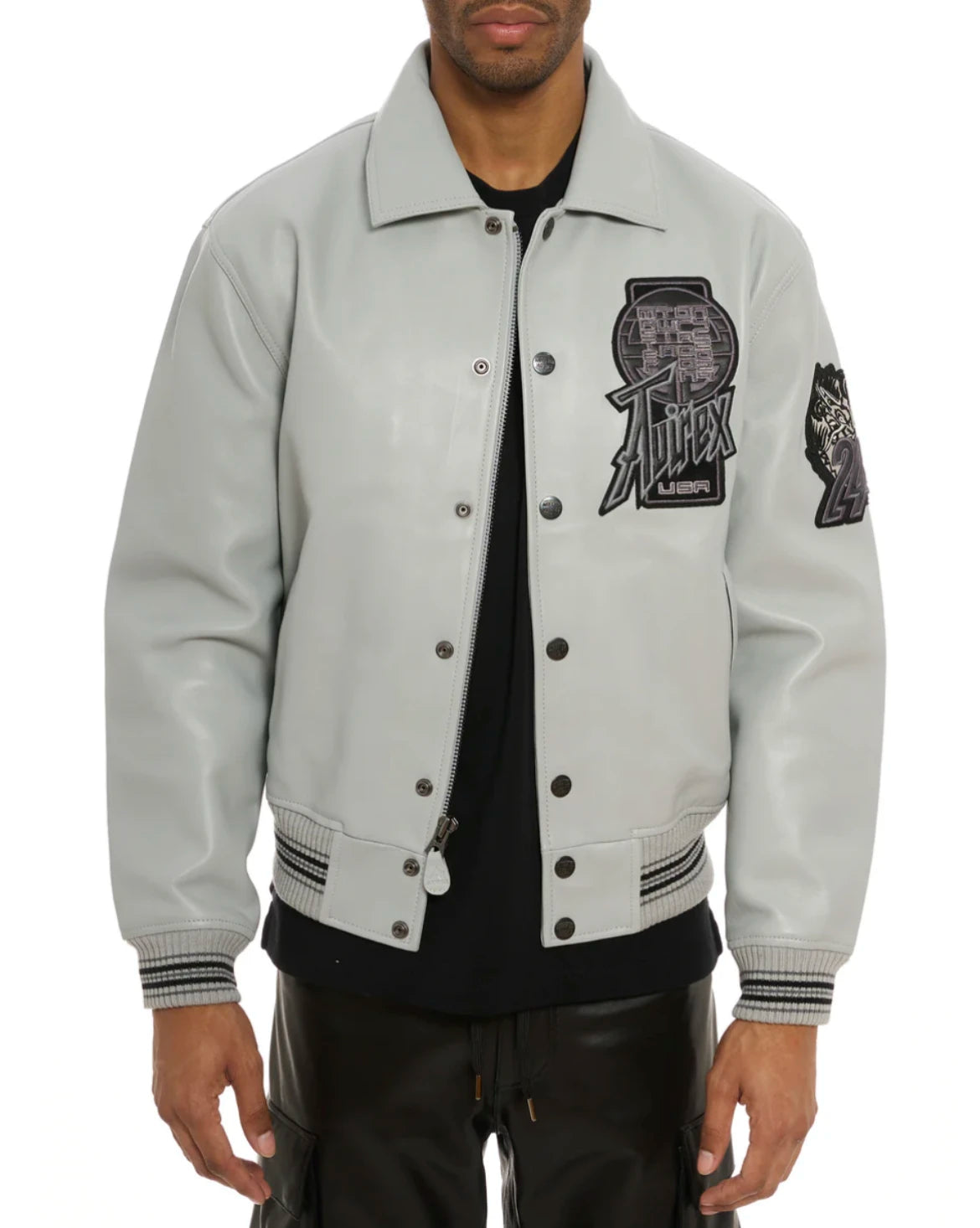collaborative French lamb leather genuine leather jacket men's