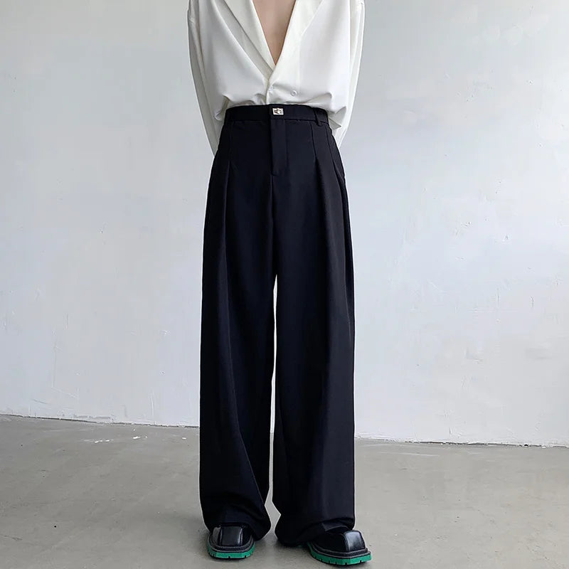 Baggy Black Mens Oversized Fashion Society Mens Dress Pants Mens Office Formal Trousers