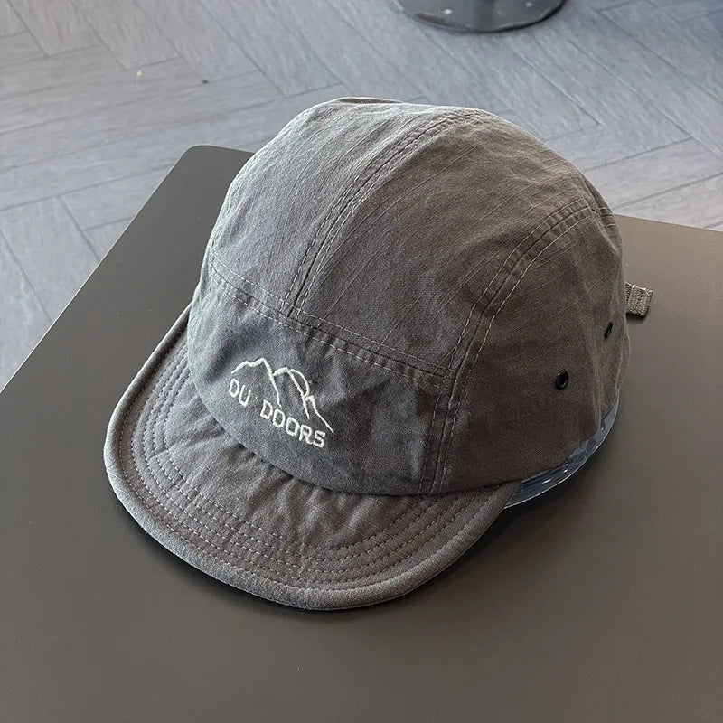 Japanese 5 Panel Short Brim Soft Baseball Cap Women Men Street Sunshade Student Outdoor Lightweight Sports Running Cap