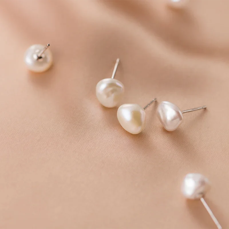 KAMIRA 925 Sterling Silver Gentle Simple Nnatural Pearl for Women Luxury Piercing Earrings Wedding Fashion Charm Jewellery Gift