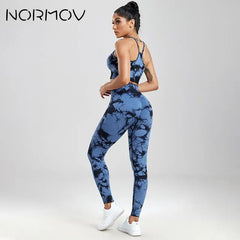 Yoga Sets Printing 1/2/3 PCS Gym Set For Women Seamless Leggings Bra Shorts