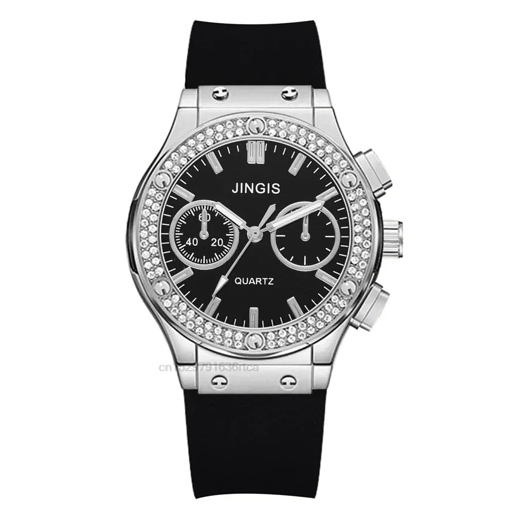 Fashion 2025 Rubber Women Watches Luxurious Brand Casual Diamond Female Quartz Wristwatches Simple Sport Clock Relogio Feminino