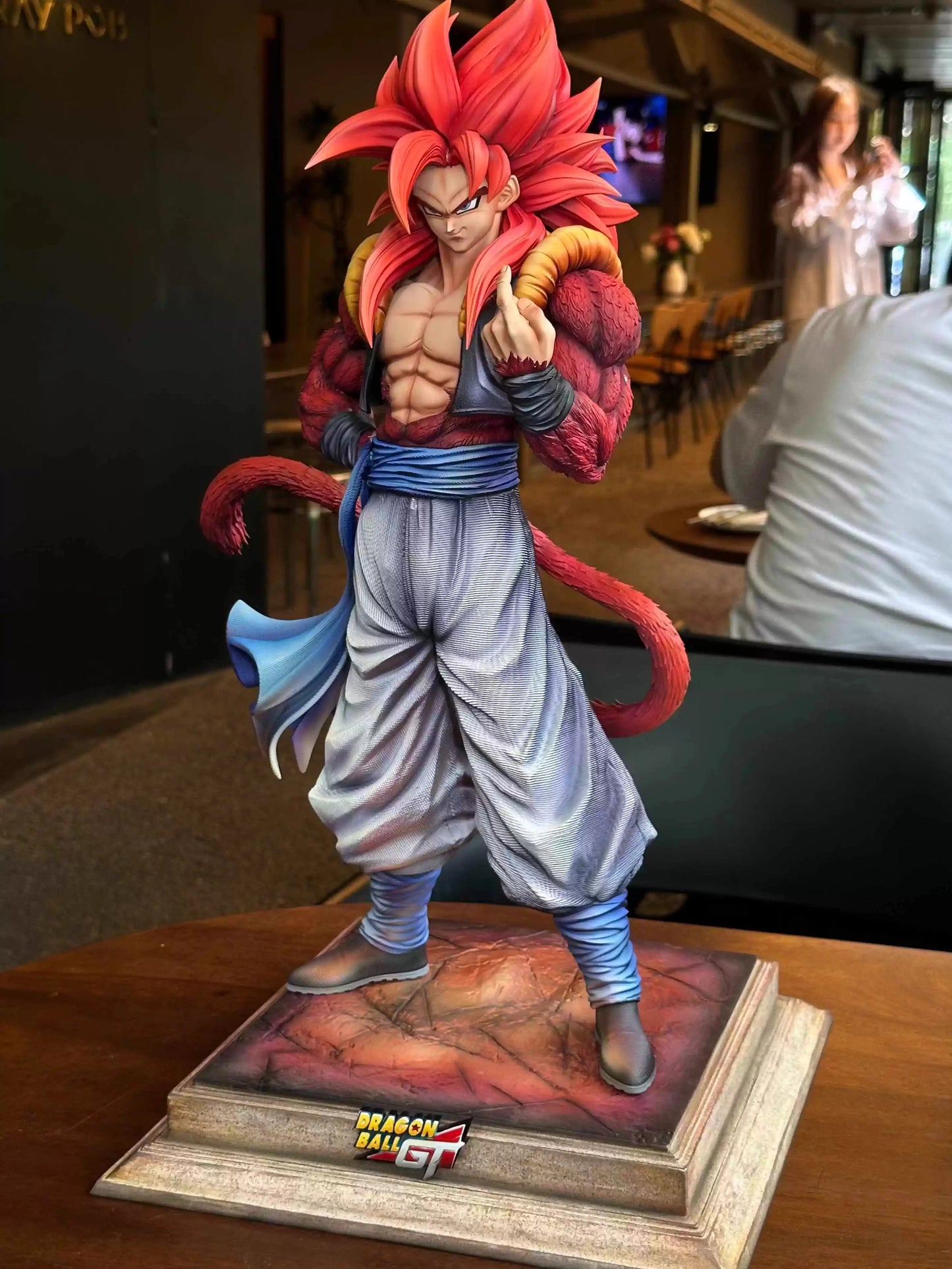 Hot 30cm Dragon Ball Anime Figure Np Super Saiyan Ss4 Gogeta Desktop Computer Ornaments Trendy Christmas Xmas Gifts
