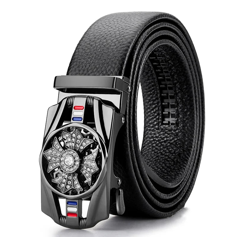 Men's Belt Leather Men Belts Waistband Automatic Belt for Man Mens Male Genuine Waist belts Business belts