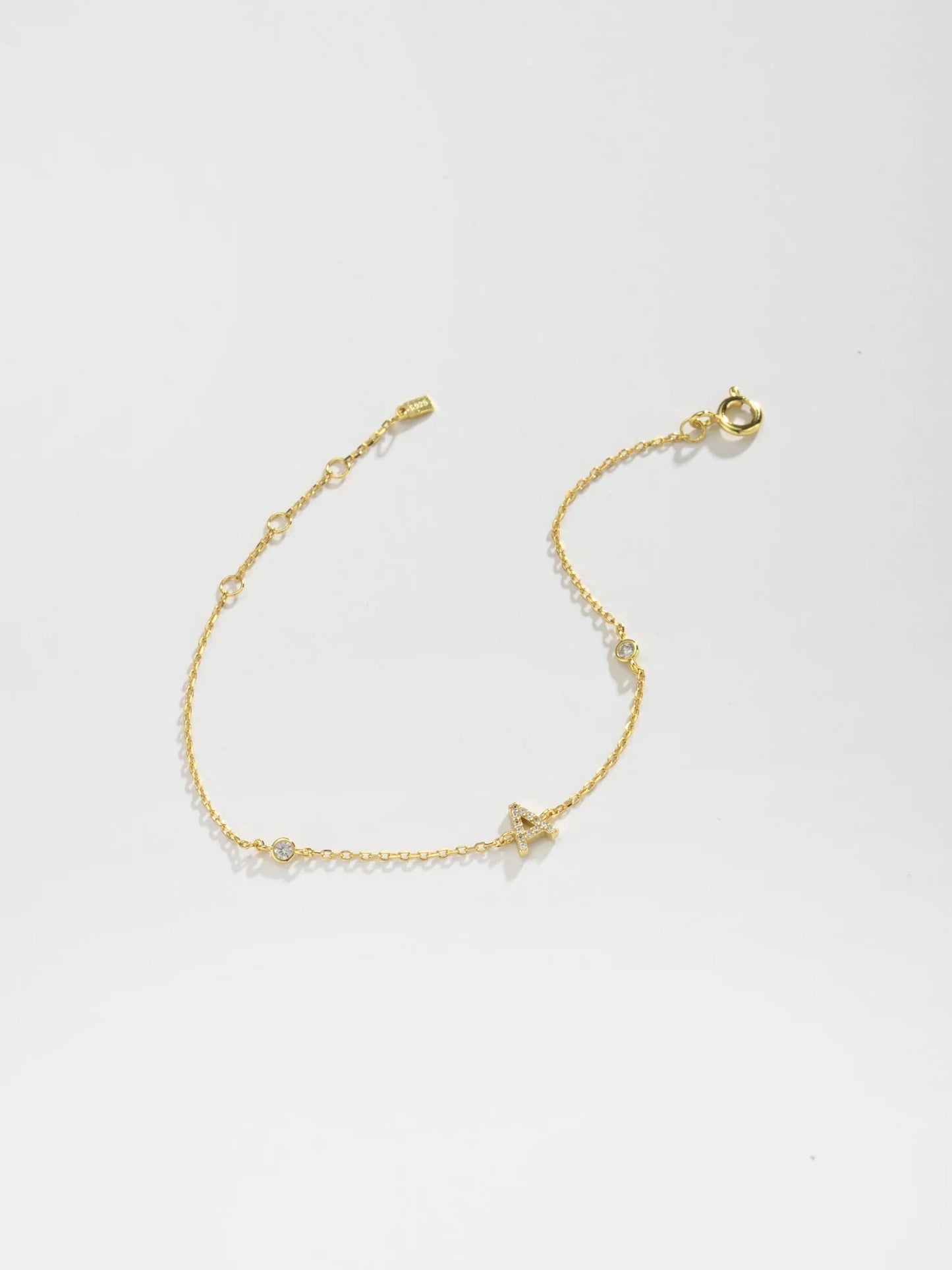 VEWANT 925 Sterling Silver Monogram Letter A - Z Initial Charm Chain Bracelet Luxury Wedding CrystalFine Jewelry