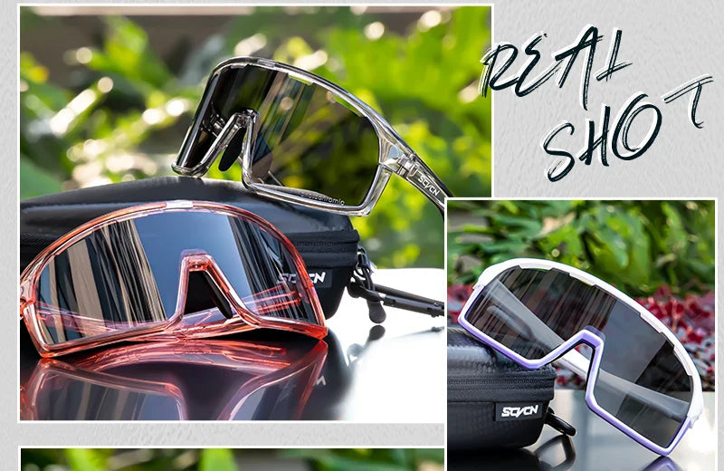 SCVCN Photochromic Cycling Sunglasses Cycling Glasses UV400 Bicycle Eyewear Sports MTB Outdoor Bike Goggles Sunglasses Eyepieces