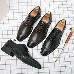 Business Men Dress Shoes Plus Size 38-48 Elegant Split Leather Shoes For Men