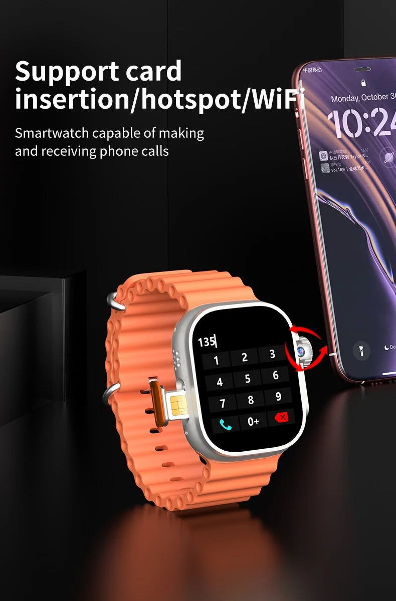 DW100 Pro Updated DW100 Pro + 5G LTE 2.29-inch Amoled Touch ID Smartwatch With 180° Rotary Camera NFC GPS Position WIFI Connect