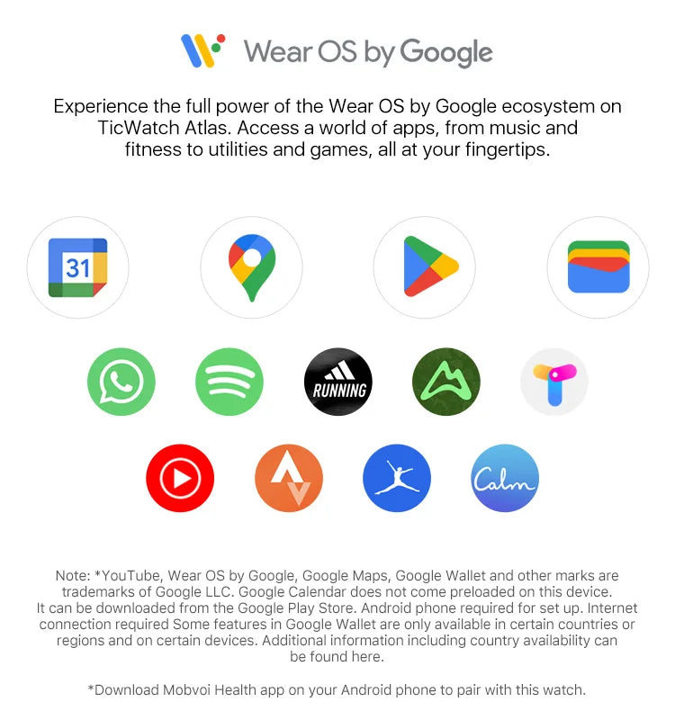 TicWatch Atlas Silver Smartwatch( Refurbished), GPS, barometer, compass, 110+ workout, only for Android