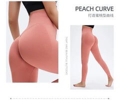 Seamless High Waist Nude Yoga Pants Women's Honey Peach Hip Lifting Tight Fitness