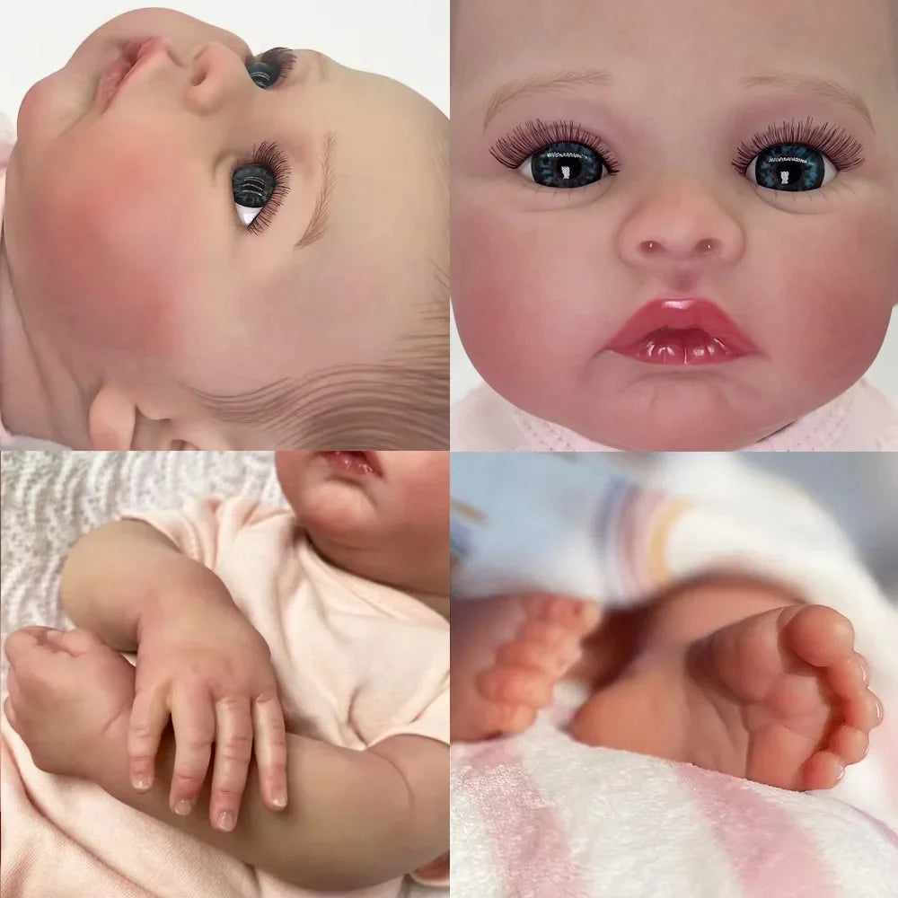 45cm Baby Reborn Doll Like Real Silicone Vinyl Full Body Girl Lifelike Painted Babies Realistic Newborn Dolls Toy Gifts For Kids