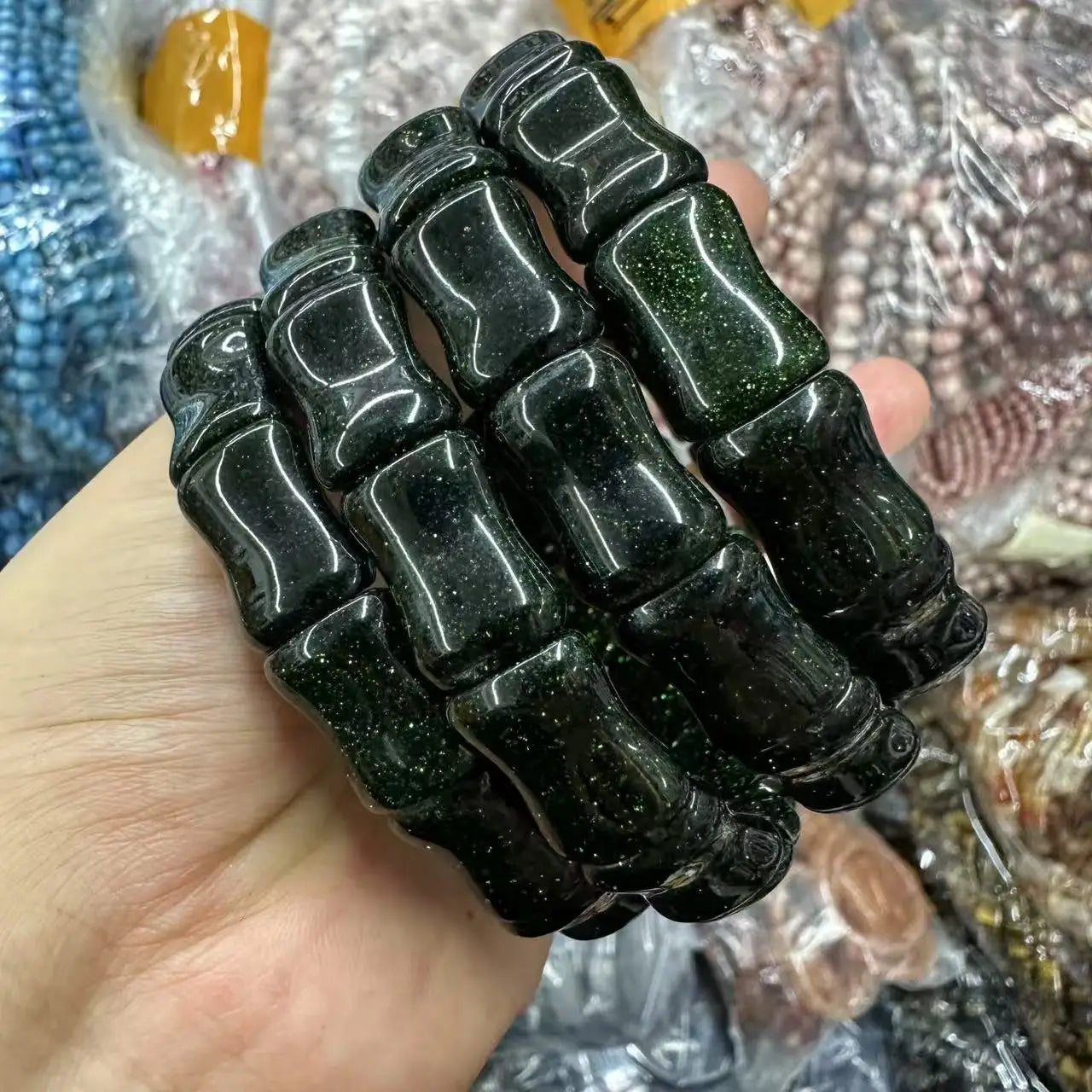 Natural 12x15mm Faceted Stone Unique Crystal Citrine Agate Amethyst Pyrite Fashion Elastic Handcrafted Bracelets Energy Bangles