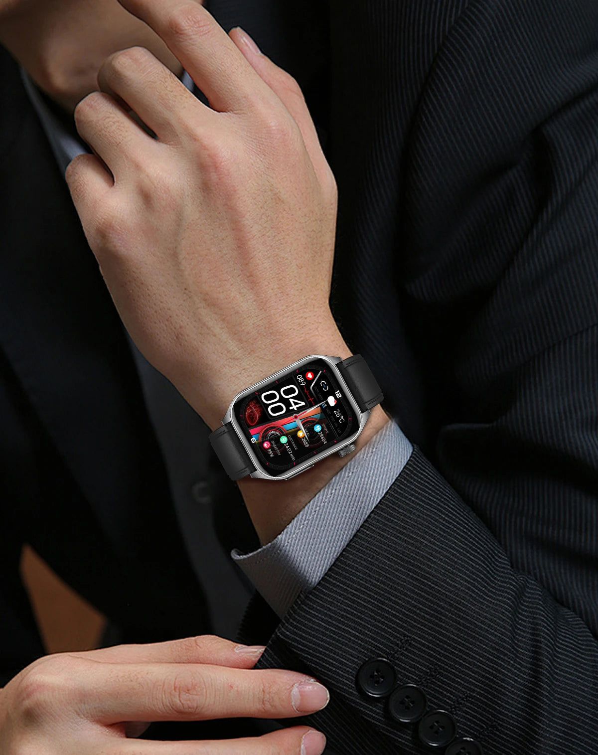 2025 New Blood Pressure 650nm Laser Therapy Diagnosis Smartwatches Men Women Clock Uric Acid Lipid  Heart rate Smart Watch IOS