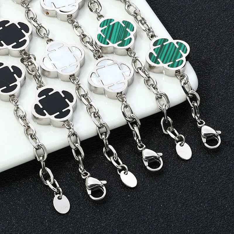 Stylish Petal Chan Bracelets for Men Boys,Waterproof Natural Shell Chain Links Wristband,Birthday Gift