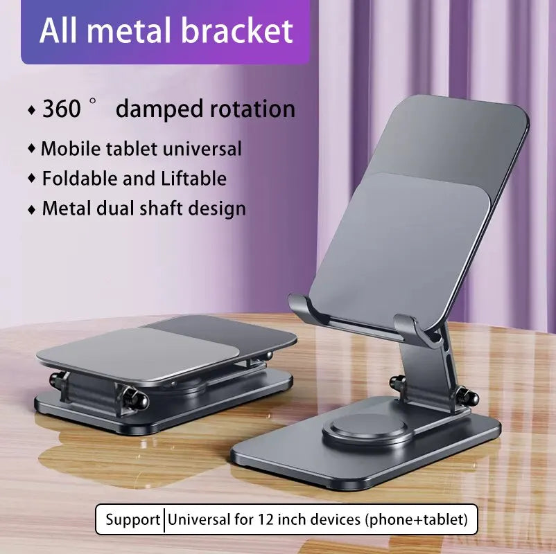 Phone Holder Portable Foldable Lazy Desktop Live Bracket Metal Phablet