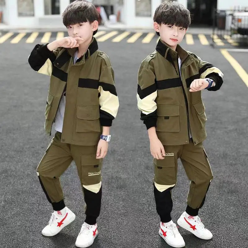 Tracksuit For Boy Sets For Children Boys Jacket and Pants 2Pcs Outfit Sets Junior Kids 3 4 6 8 10 12 Year 2024 New
