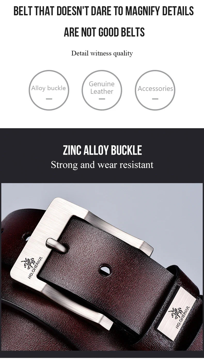 Men's High-quality Buckle Jeans Cowhide Casual Belt, Business Denim Belt, Men's Fashion Designer 2025 New Style