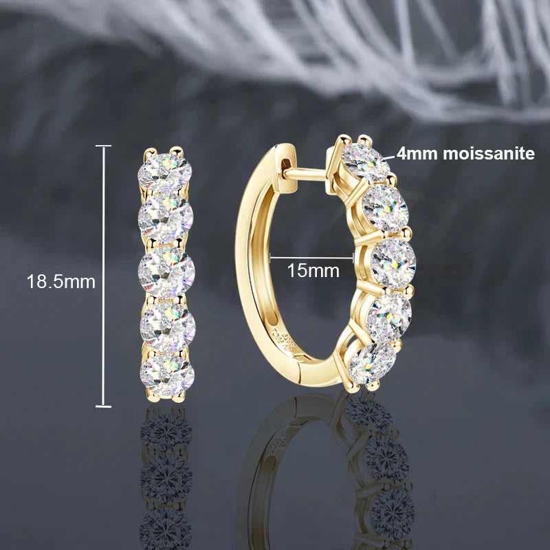 IOGOU Hoops 100% 925 Sterling Silver Real 3mm Moissanite Stud Earrings For Women Sparkling Jewelry Gifts with Certificate Gifts