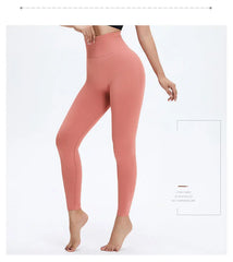 Seamless High Waist Nude Yoga Pants Women's Honey Peach Hip Lifting Tight Fitness