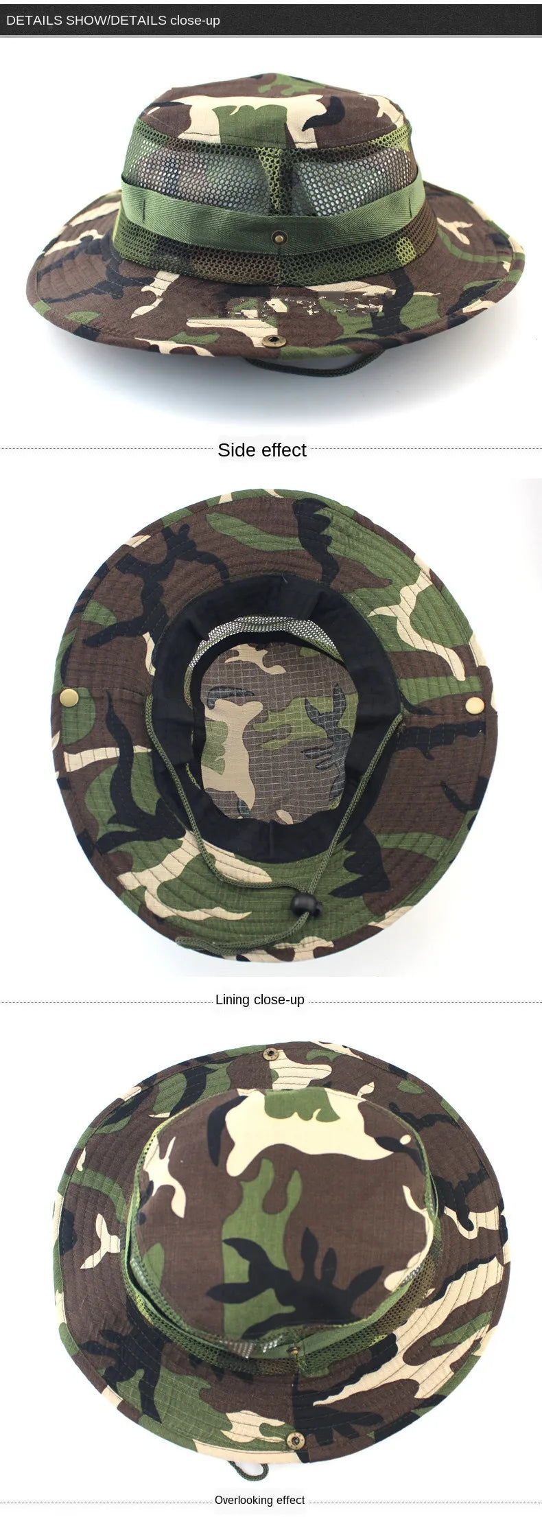 Camouflage Tactical Cap Boonie Bucket Hat Caps Camo Men Outdoor Sports