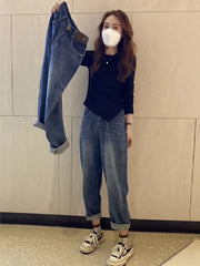 Y2k Large Size Straight Leg Jeans Female Spring And Autumn