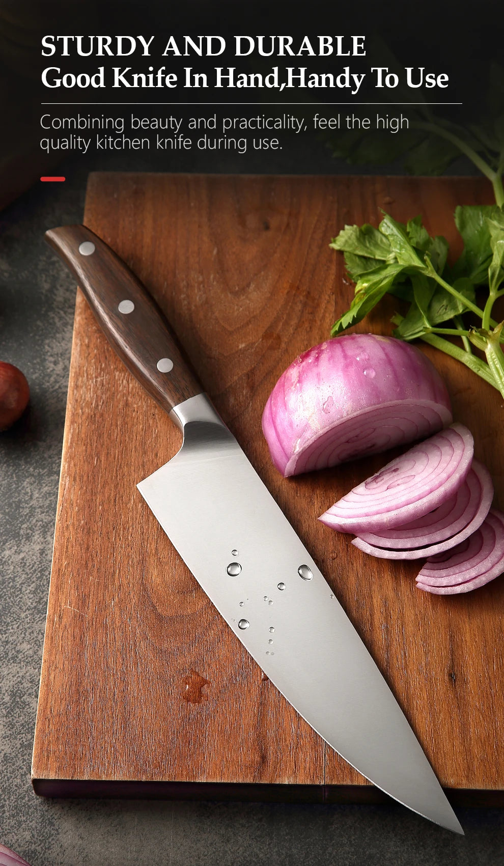 XINZUO 8'' Chef Knife German DIN 1.4116 Steel Kitchen Knives Stainless Steel Meat