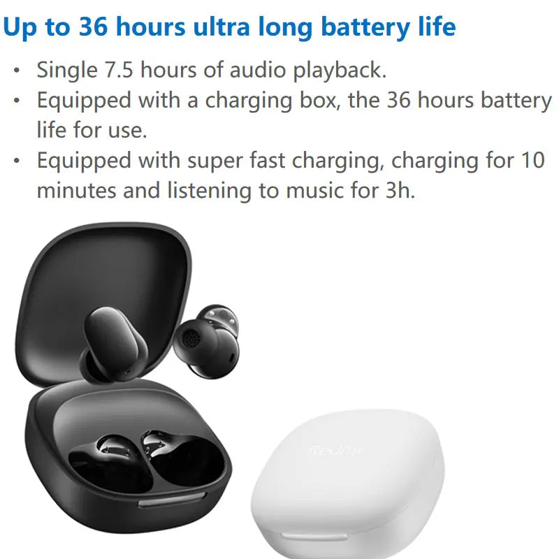 Global Version Redmi buds 6 Play Earphone AI noise cancellation for calls 10mm Dynamic Driver Bluetooth 5.4 TWS Headphone