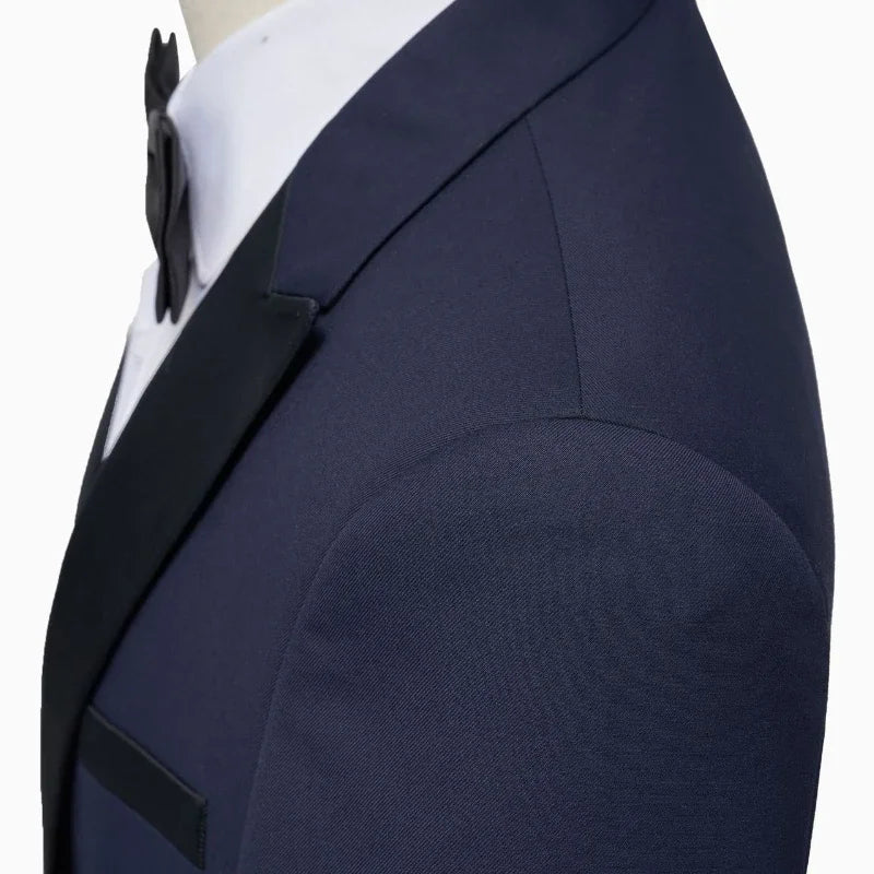 Men Suit Wedding 3 Pieces Set Elegant Blazers Shawl Collar Luxury Jacket