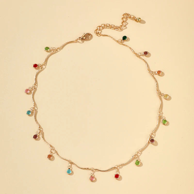 Fashion Simple Candy Color Tassel Necklace for Women Aesthetic All-match Pendant Jewelry Choker Neck Accessories Gift Chain
