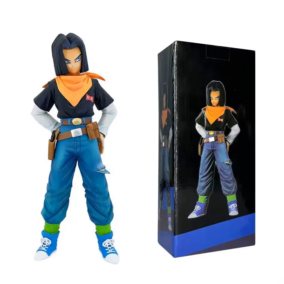 27CM Anime Dragon Ball Z Android 17 18 Figure Android 18 PVC Action Figures Collection Model Toys for Children Christmas Gifts