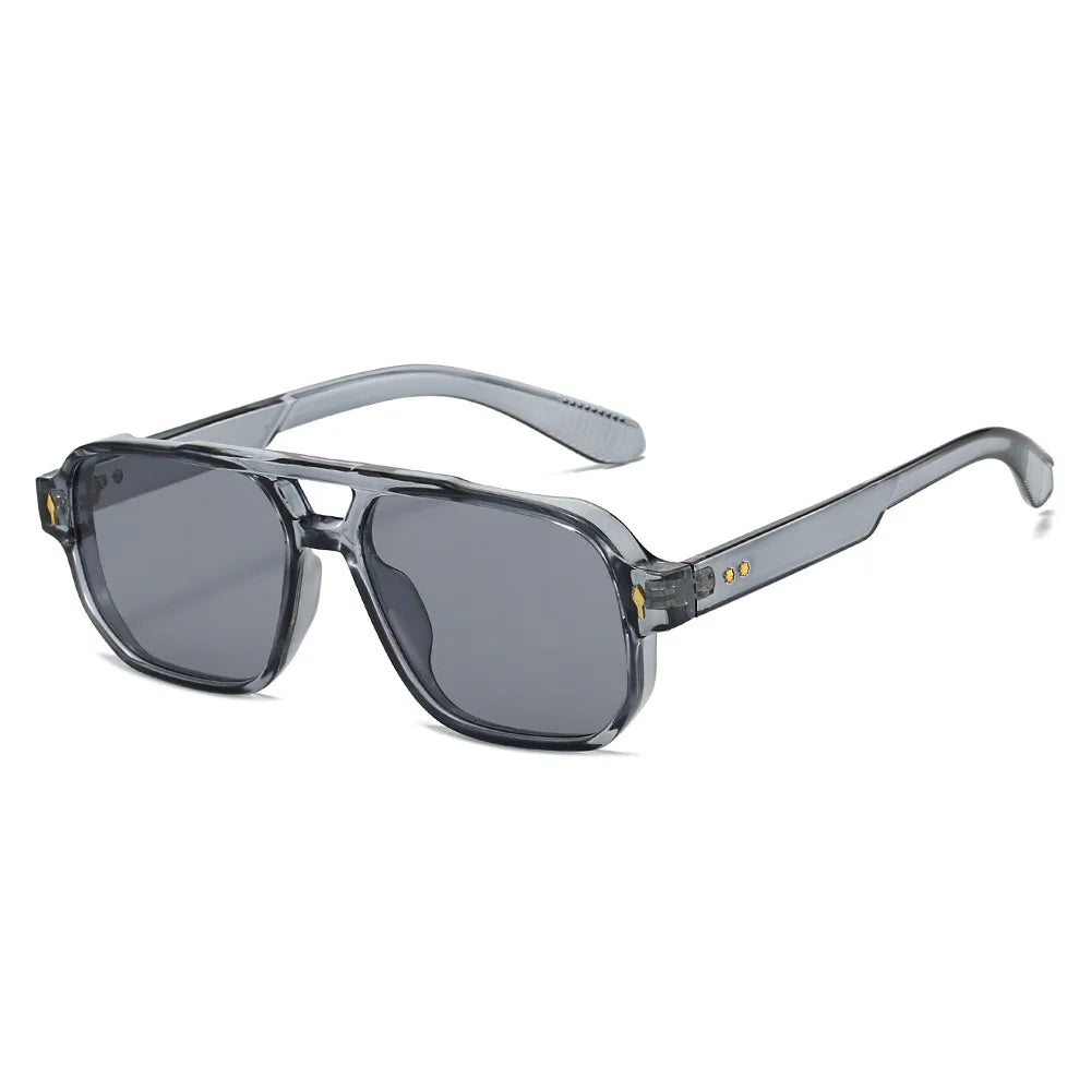 Fashion Square Sunglasses Women Men Driving Rivets Arrow Decoration Casual Travel Suitable for All Sun Glasses Uv400