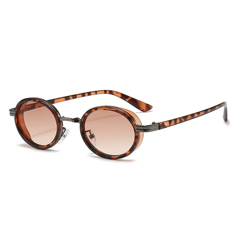 Men Sunglasses Vintage Semi-Metal Women Gradient Shades UV400 Blue