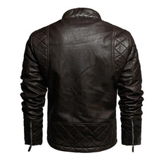 leather men plus fleece autumn and winter leather jacket wash men's coat