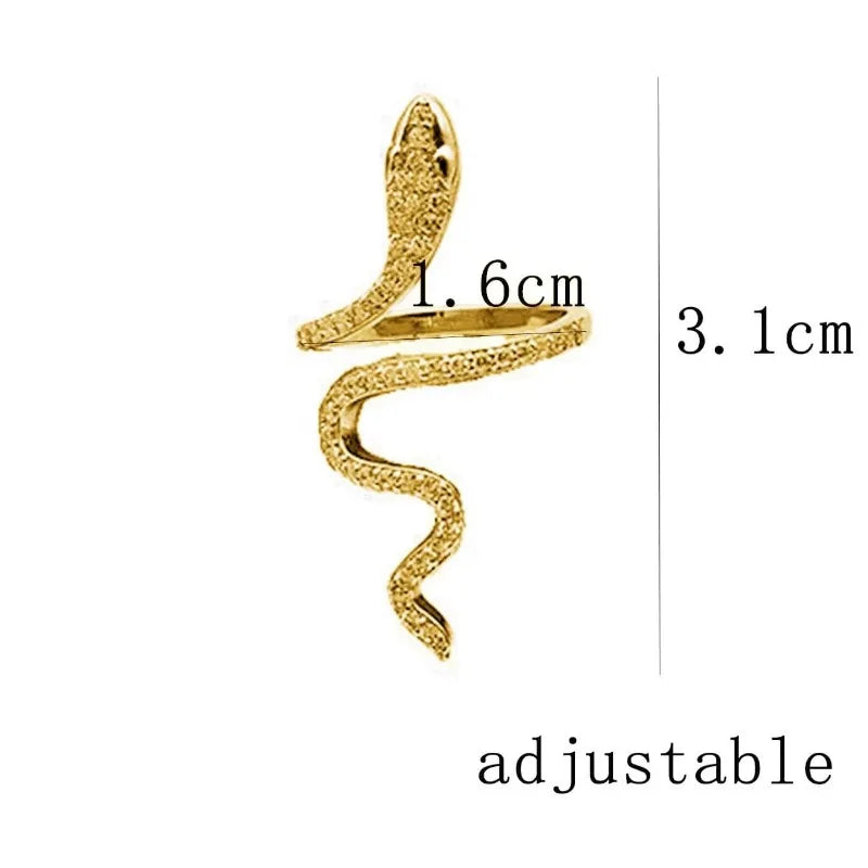 Fashionable Winding Snake with Adjustable Opening Ring, Cool and Unique Niche