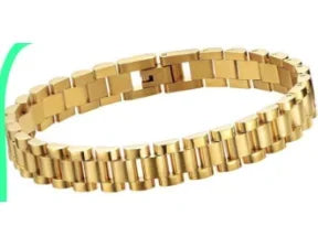 Bamboo Beads Punk Gold Plated Bangle for Women Men Trendy Stainless Steel Metal Bracelets Geometric Round Bead Jewelry Accessory