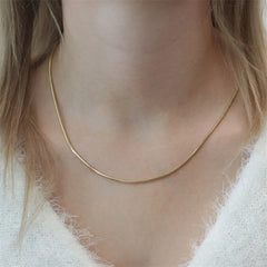 Gold Color Chains 0.9mm-2mm Stainless Steel Snake Chains Necklace