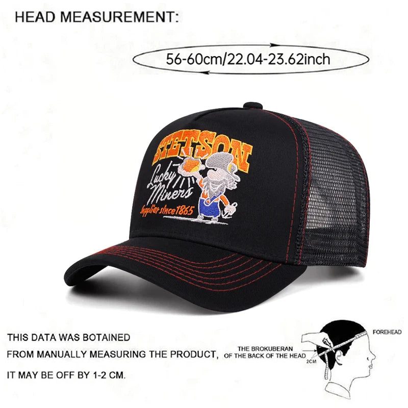 2025 Creative New Truck Hat STETSON Nuggets Net Hat Outdoor Sports Skateboard Hat Daily Leisure Wear Sunshade Hat Baseball Hat