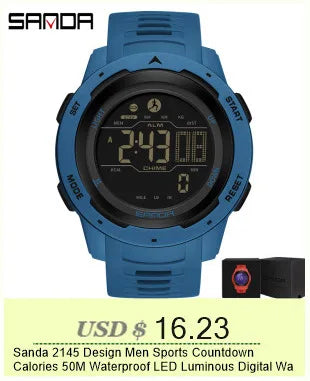 SANDA 6186 Simple Luxury Student Quartz Watch Clock Gift Outdoor Light Silicone Strap Wristwatch for Boy and Girl