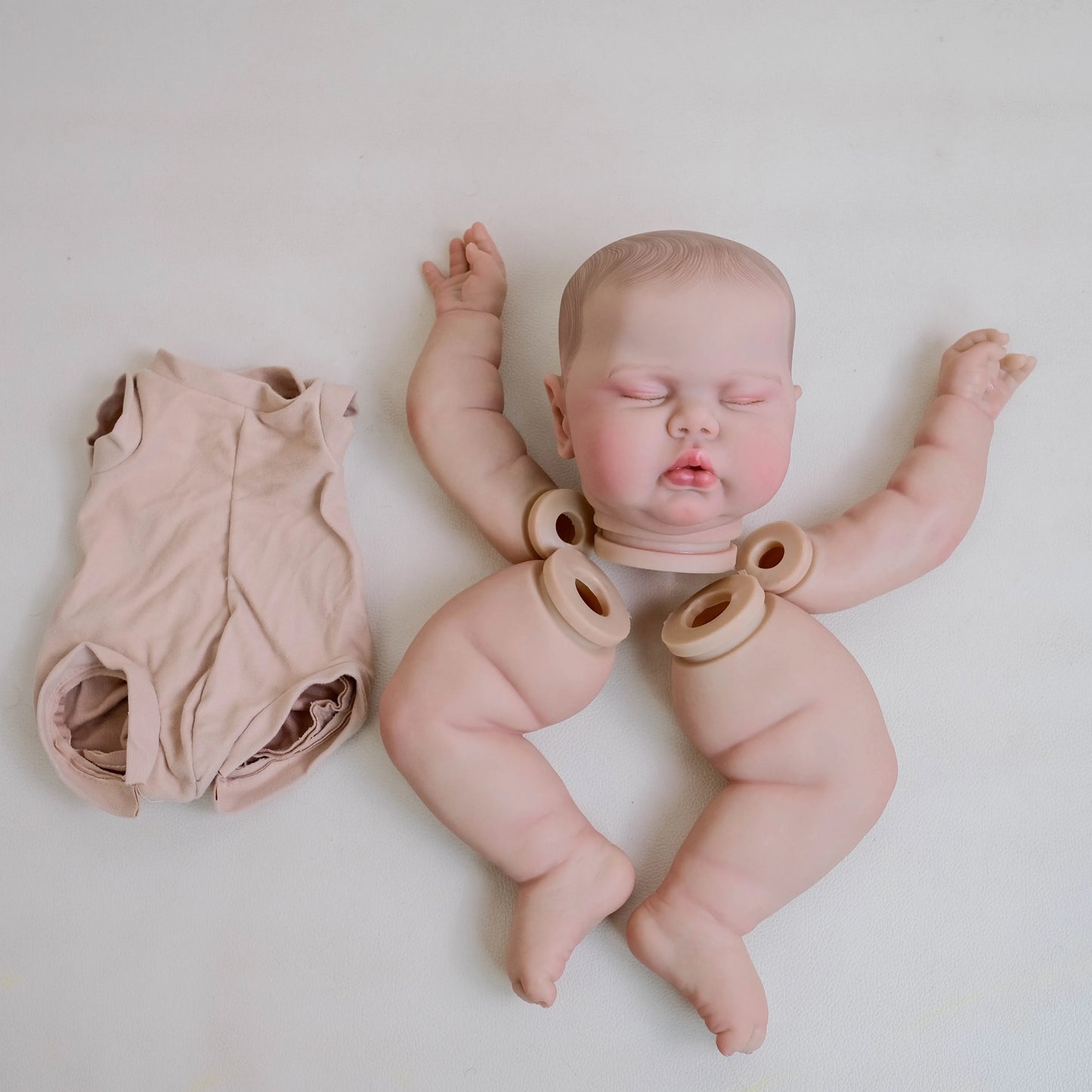 NPK 19-inch Sleeping Pickle Painted Doll Kit - Cute Birthday Christmas Gift with Blonde Hair Finished Doll Parts for Collectors