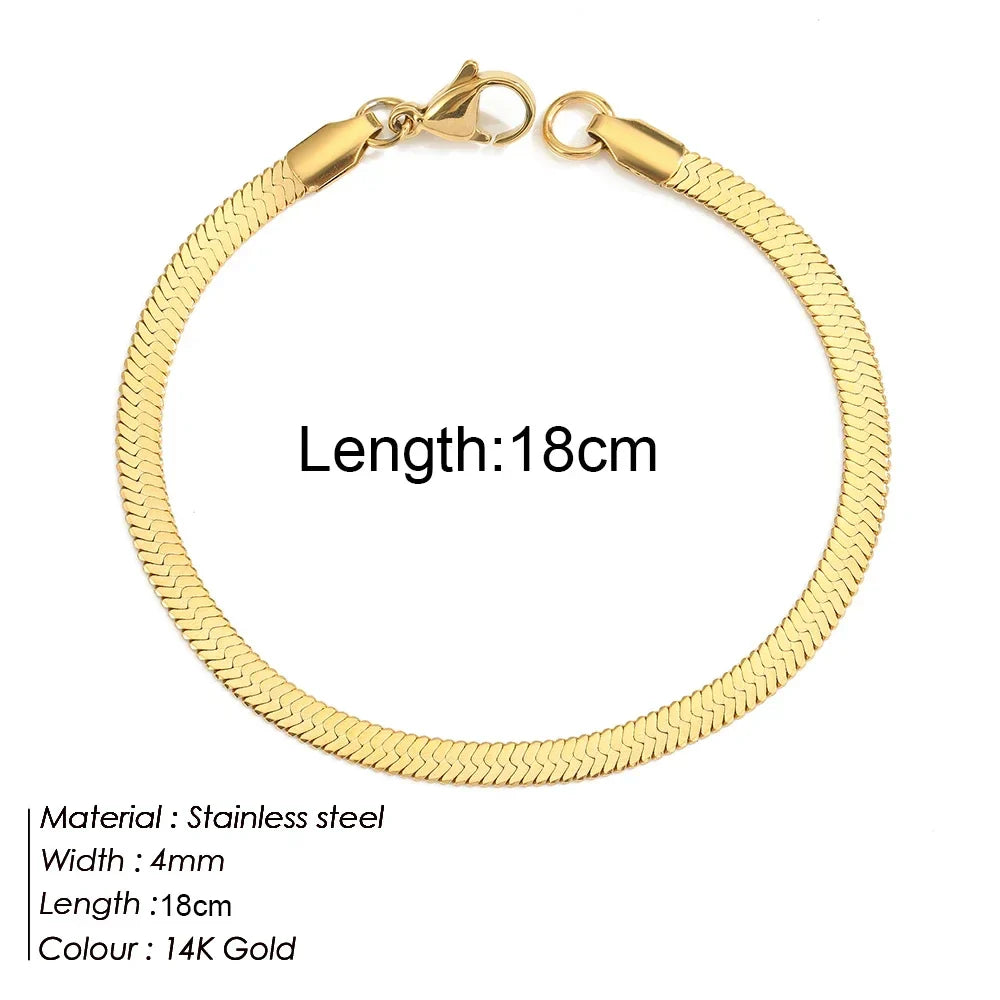 Gold Color Bracelet Stainless Steel Twist Cuban Chain Bracelet for Women Chain Bracelet Jewelry Gifts Wholesale Dropshipping