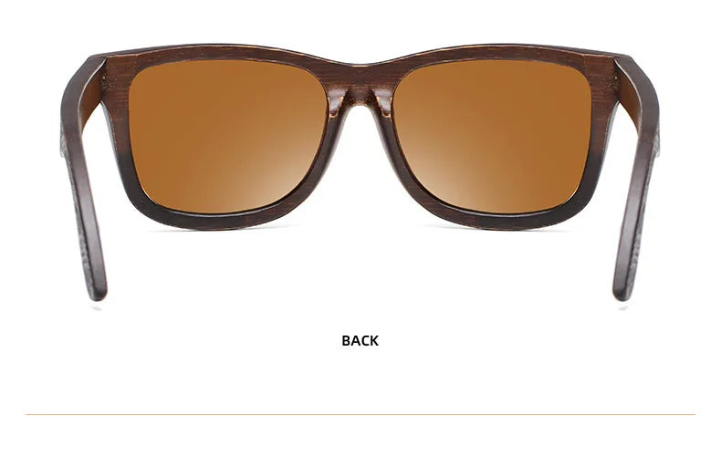 Natural Bamboo Wooden Handmade Polarized Sunglasses Unisex Retro Oversized Frame UV Protection Sun Glasses With Gift Box
